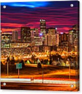 Denver Skyline Sunrise Acrylic Print