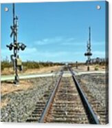 Desert Railway Crossing Acrylic Print
