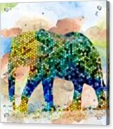 Design 37 Mosaic Elephant Acrylic Print