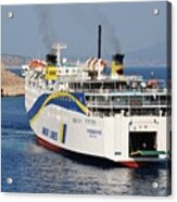 Docking Ferry On Halki Acrylic Print