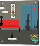 Dog Spies Alien Gray Room Acrylic Print