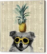Dog With Goggles And Pineapple Acrylic Print