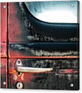 Door Handle On Weathered Antique Truck Acrylic Print