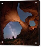 Double Arch And The Milky Way - Arches National Park - Moab, Utah 2 Acrylic Print
