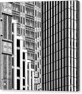 Downtown Pittsburgh Architecture Design - Black And White Acrylic Print