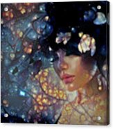 Dreams Of Floral Galaxy Acrylic Print