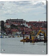 Dredging At Whitby Harbour Acrylic Print