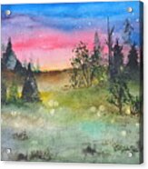 Dusk Fireflies Acrylic Print