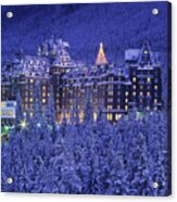 D.wiggett Banff Springs Hotel In Winter Acrylic Print