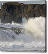 Dyrholaey Arch From Reynisfjara Beach 6858 Acrylic Print