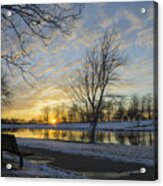 East Lake Winter Sunset Acrylic Print