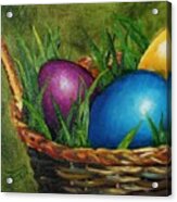 Easter Basket Of Eggs Acrylic Print