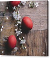 Easter Eggs And Spring Blossom Acrylic Print