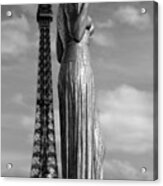 Eiffel Tower And Statue 2 Acrylic Print