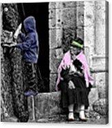 Elderly Beggar In Biblian Ii Acrylic Print