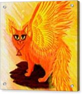Elemental Fire Fairy Cat Acrylic Print