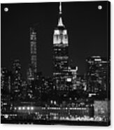 Empire State Building In Black And White Acrylic Print