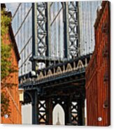 Empire State Building Through Manhattan Bridge Acrylic Print