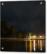 Erie Canal Lift Bridge At Night Acrylic Print