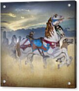 Escape Of The Carousel Horses Acrylic Print