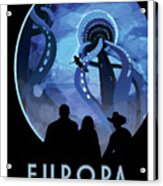 Europa Discover Life Under The Ice - Nasa Vintage Poster Acrylic Print