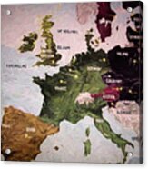 Europe Map Ii Paint Acrylic Print