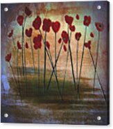 Expressive Floral Red Poppy Field 725 Acrylic Print