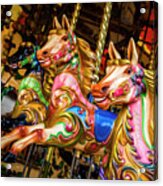 Fairground Carousel Horses Acrylic Print