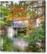Fall Colors Over The Babs Covered Bridge Acrylic Print