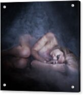 Fallen Figure In The Fog Acrylic Print