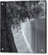 Fence In Black And White Acrylic Print