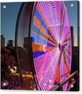 Ferris Wheel At Fun Fair In Downtown Portland Oregon Acrylic Print