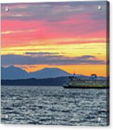 Ferry In Puget Sound Acrylic Print