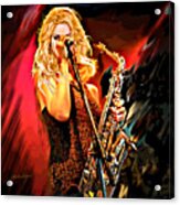 Fiery Saxophone Player Acrylic Print