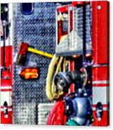 Fire Truck With Hoses And Ax Acrylic Print
