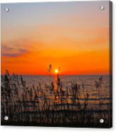 Fireball Sunset On Bluewater Beach Acrylic Print