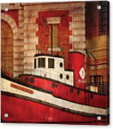 Fireman - Ny - The Fire Boat Acrylic Print