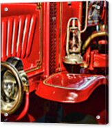 Fireman-vintage Fire Truck Acrylic Print