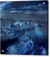 Fish Harbour Paros Island Greece Acrylic Print