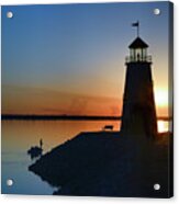 Fishing At The Lighthouse Acrylic Print