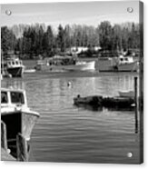 Fishing Boats In Friendship Harbor In Winter Acrylic Print