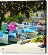 Fishing Boats Of Vathy Acrylic Print