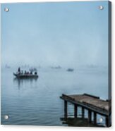 Fishing In The Fog Summersville Lake Acrylic Print