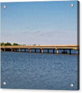 Fishing Under The Bridge Acrylic Print