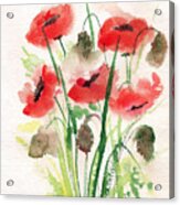 Five Poppies Acrylic Print