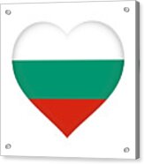 Flag Of Bulgaria Heart Acrylic Print