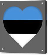 Flag Of Estonia Heart Acrylic Print