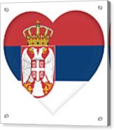 Flag Of Serbia Heart Acrylic Print