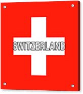 Flag Of Switzerland Word Acrylic Print