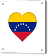Flag Of Venezuela Heart Acrylic Print
